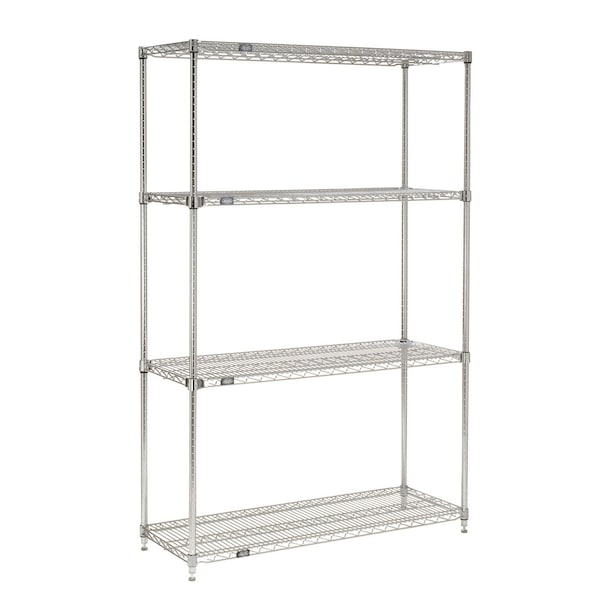 Nexel Quick Adjust Wire Shelving, Chrome, 48x24x86 24488AC - main